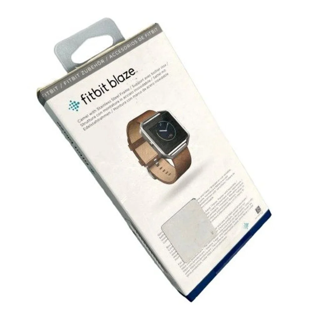 Fitbit Blaze Small Leather Slim Wrist Band & Frame Replacement Camel Brown OEM